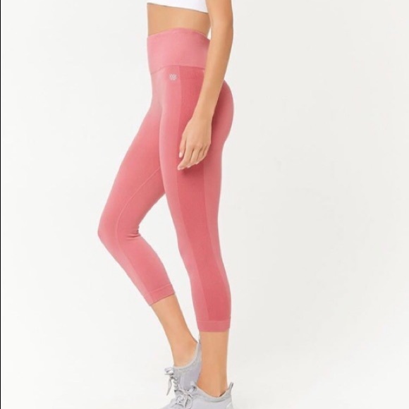 Forever 21 Pants - F21 roses pink 2 tone yoga leggings